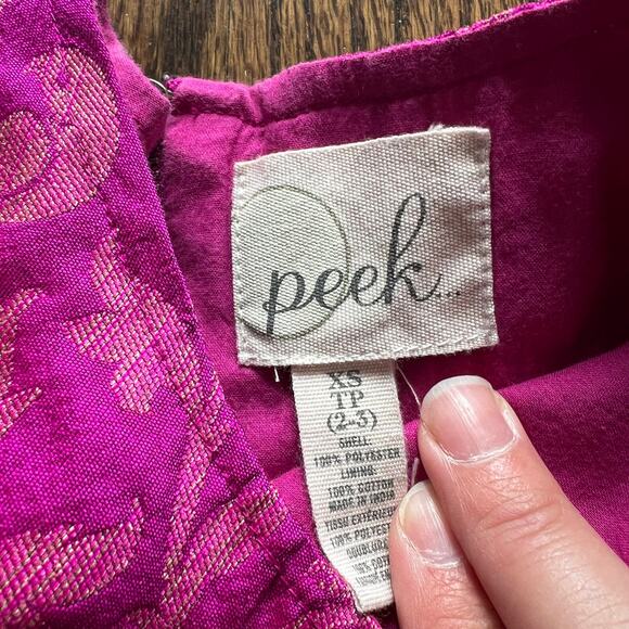 Peek Toddler Girl's Purple Fancy Special Occasion Short Sleeve Floral Dress 2-3 - Picture 4 of 7